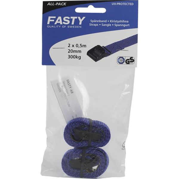Spennreim Fasty 155 2-pakning, All-pack Blå, 500 mm
